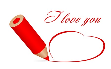 Heart pencil drawing. Vector illustration.のイラスト素材