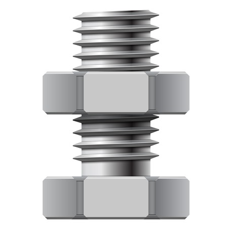 Bolt and nut on a white background. Vector illustration.のイラスト素材