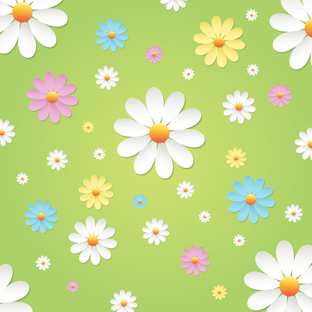 Chamomile flower on green color.のイラスト素材