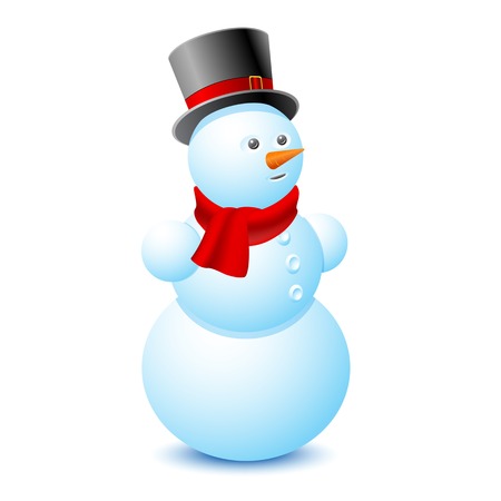 Snowman on a white background. Vector illustration.のイラスト素材