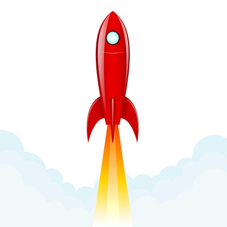 Rocket on a white background. Vector illustration.のイラスト素材