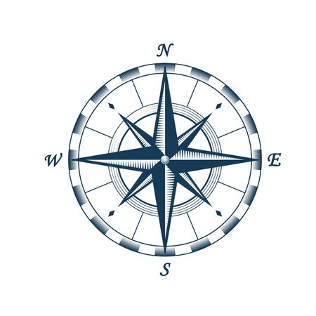 Compass wind rose design element. Isolated vector illustration on white background.のイラスト素材