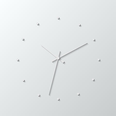 Wall clock with shadow on white background. Vector illustrationのイラスト素材