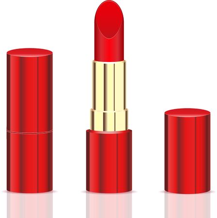 Red lipstick on a white background vector illustrationのイラスト素材