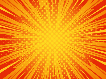 Pop art comic background lightning blast halftone dotsのイラスト素材