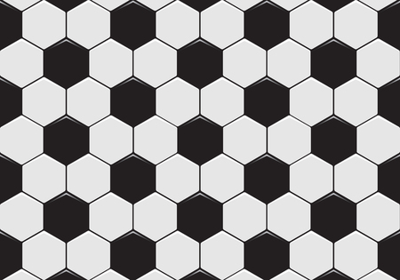 Black and white soccer ball pattern background. Vector illustration.のイラスト素材