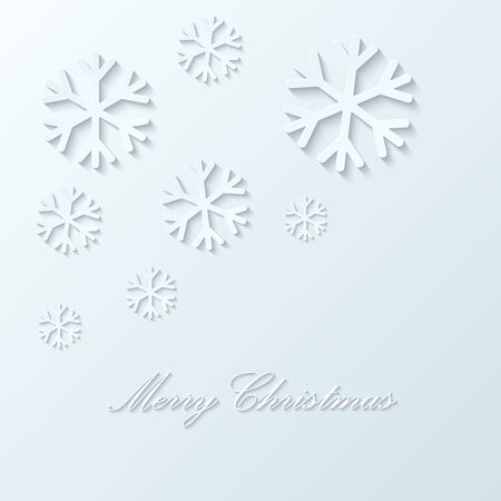 Christmas background with paper snowflakes for holiday greeting card. Vector illustration.のイラスト素材
