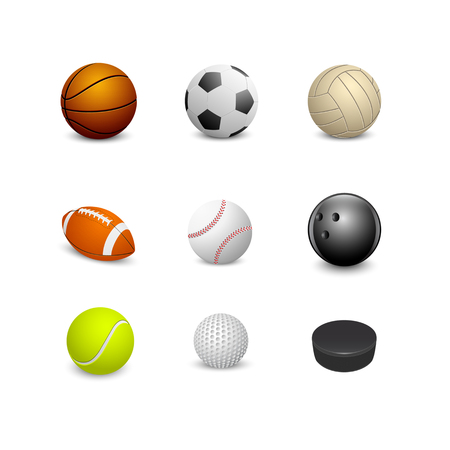 Set sport balls on white background. Vector illustration.のイラスト素材