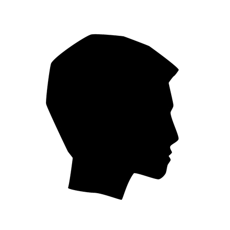 Silhouette of man's profile. Male profile on a white background. Vector illustration.のイラスト素材