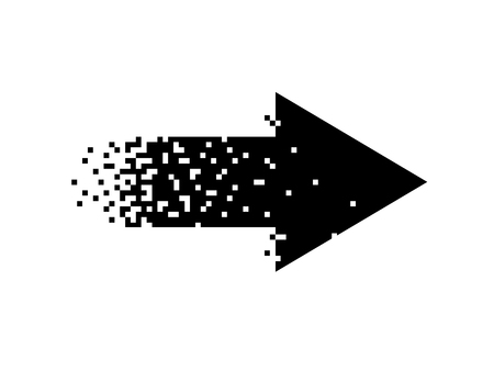 Black pixel arrow on white background. Isolated Vector Illustration.のイラスト素材