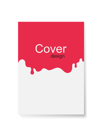Book cover or brochure design dripping background. Template for flyer or poster with current paint dropsのイラスト素材