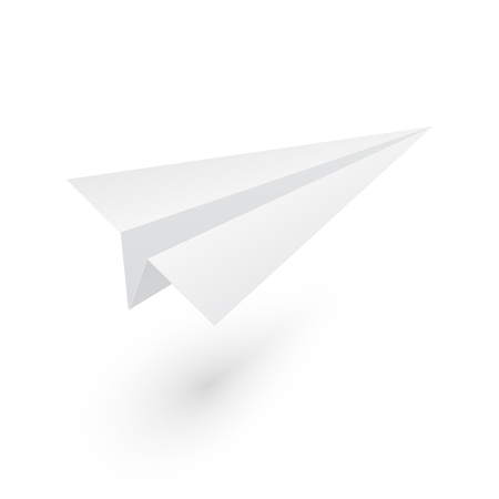 Mockup paper origami airplane. Isolated vector illustration on white background.のイラスト素材