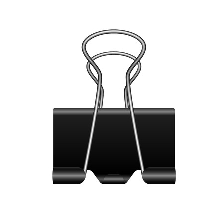 Black metal binder clip on white backgroundのイラスト素材