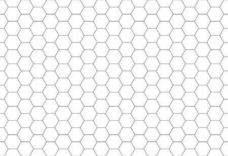 Hexagon seamless pattern. Black honeycomb on white background. Golf texture.のイラスト素材