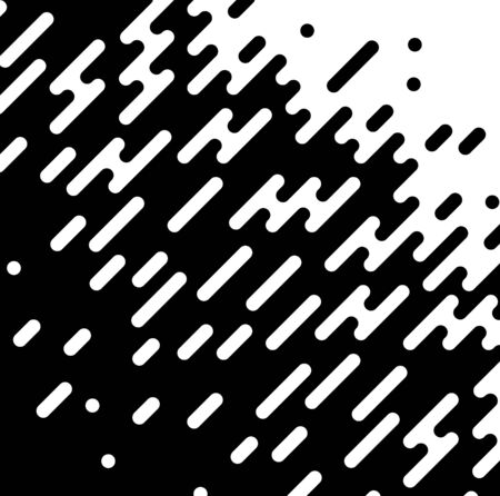 Rounded lines pattern. Abstract black and white dashed lines and dots.
