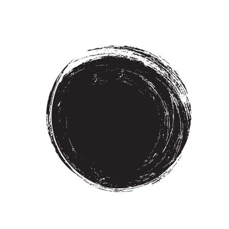Grunge circle. Black vector scratched round texture.のイラスト素材