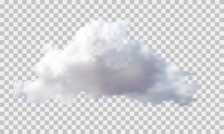 Cloud in the transparent background. Isolated vector illustration.のイラスト素材