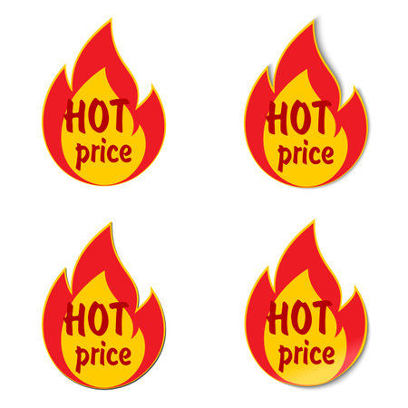 Sticker or label with flame. Hot sale price.のイラスト素材