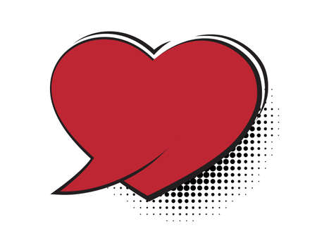 Valentine heart. Speech bubble comic heartのイラスト素材