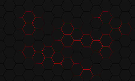 Black hexagon seamless pattern. Abstract hexagonal background.のイラスト素材