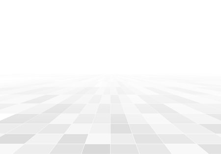 Tile and perspective grid. White ceramic tile background. Squares and rhombuses monochrome pattern.のイラスト素材