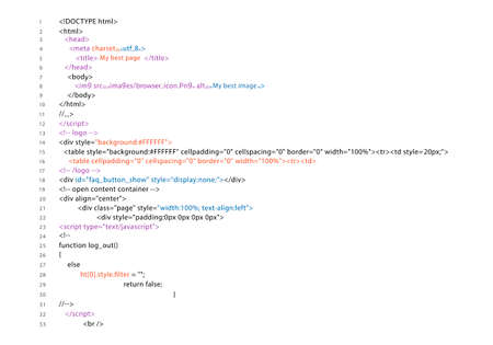 Website HTML code. Digital code background. Computer screen web interface