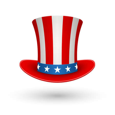Uncle Sam's American Hat. American flag hat.のイラスト素材