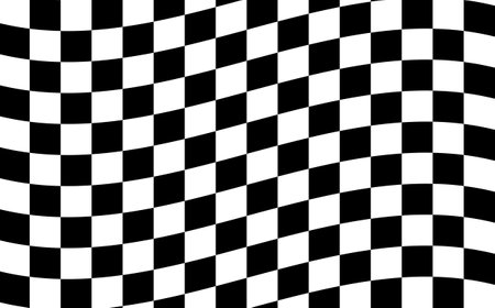 Checkered pattern. Black and white wavy square background.のイラスト素材