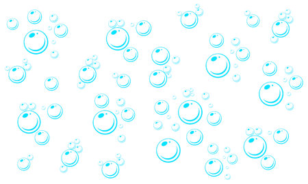 Air bubbles underwater on a blue background. Soap bubblesのイラスト素材