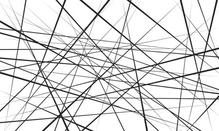 Random chaotic lines. Abstract geometric pattern. Outline monochrome texture.のイラスト素材