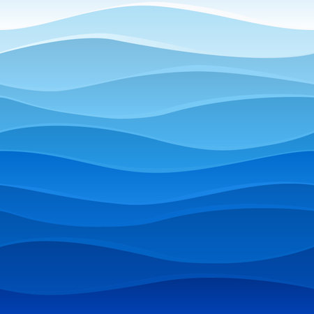 Seamless sea waves pattern. Water wave abstract design. Blue ocean wavesのイラスト素材