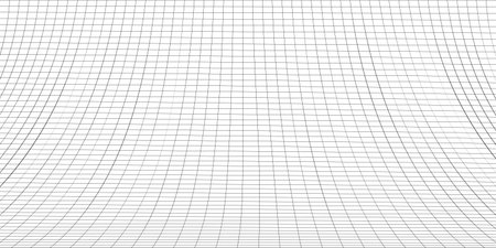Curved perspective grid. Curved black lines on a white background.のイラスト素材