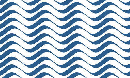 Seamless sea waves pattern. Water wave abstract design. blue ocean wavesのイラスト素材