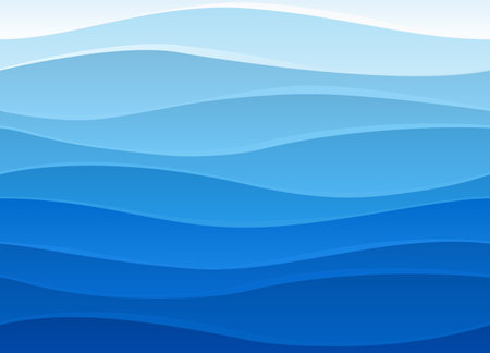 Seamless waves pattern. Water wave abstract design. Blue ocean wavesのイラスト素材