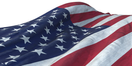 A stunningly realistic illustration of the United States flag, showcasing its iconic design with...