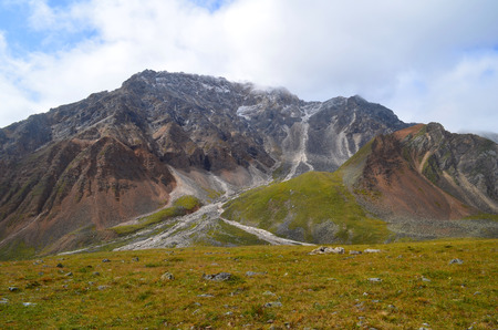The Siberian high mountains of Eastern Sayan. Mountains are located in South-East Siberia.の写真素材