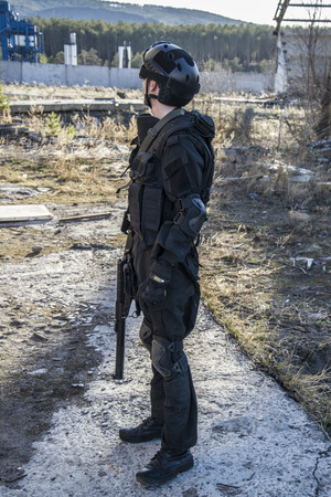 Russian special forces training at a military training ground. Fulfills military action against terrorism.の写真素材