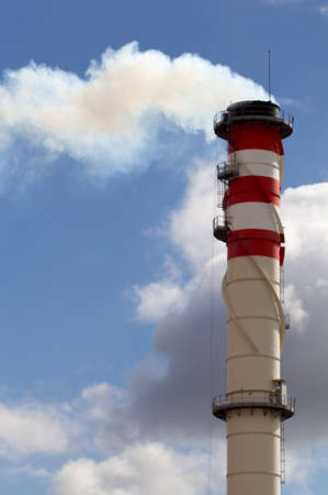 Industrial tower where out toxic fumesの写真素材