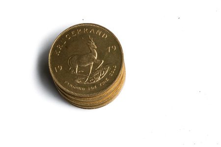 Stack of Gold Krugerrand Coins