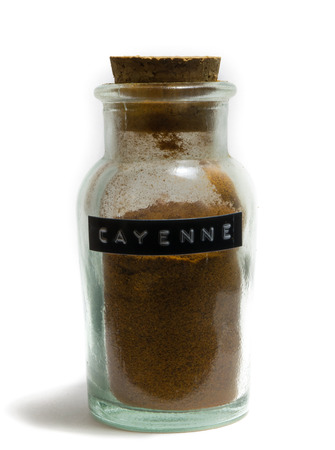 Glass Jar of Cayenne Pepperの写真素材