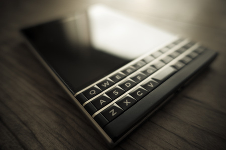 Black Smartphone with physical QWERTY keyboardの写真素材
