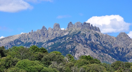 Mountains in the background highlighted by vegetation の写真素材