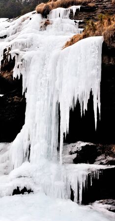 	 Stream water congealed by frostの写真素材