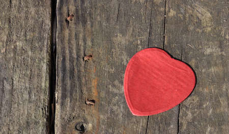 	 Heart-shaped confetti landed on wood