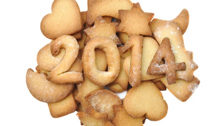 2014 handmade with cookies on white background