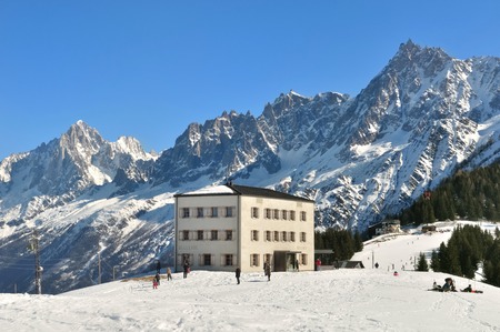 Ski resort in the Mont-Blancのeditorial素材