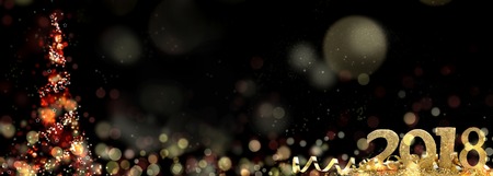 golden figures 2018 and abstract christmas in the night の写真素材