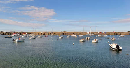 view on boats on the sea in the harbor of Roscoff in Brittany - Franceの写真素材