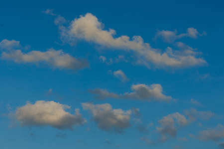 An abstract image of clouds in the blue sky forming a pleasant patternの写真素材