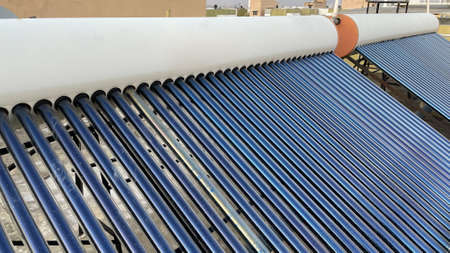 Solar panel tubes installed on roof tops to conserve energy and as alternative source of energy